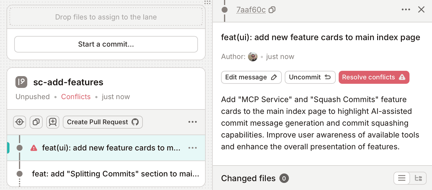 When your commits have conflicts